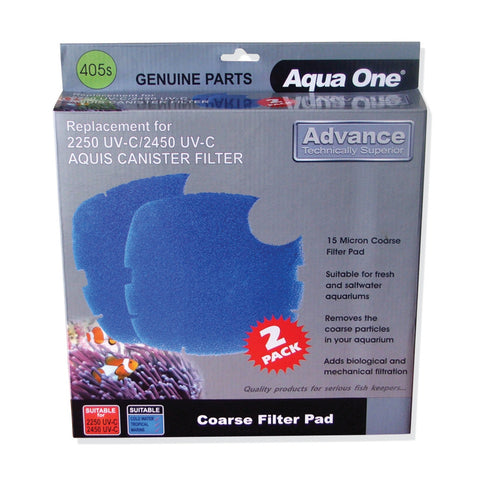 Aqua One 405S Coarse Filter Pads x 2 Replacement Filter Media