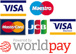 Powered by WorldPay - Visa, Visa Electron, Maestro, MasterCard & Master Pass